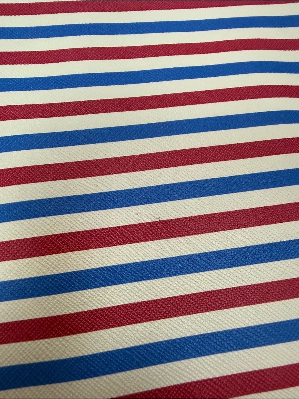 J. CREW | Striped Red White and Blue Leather Zip Pouch bag - Picture 2 of 6